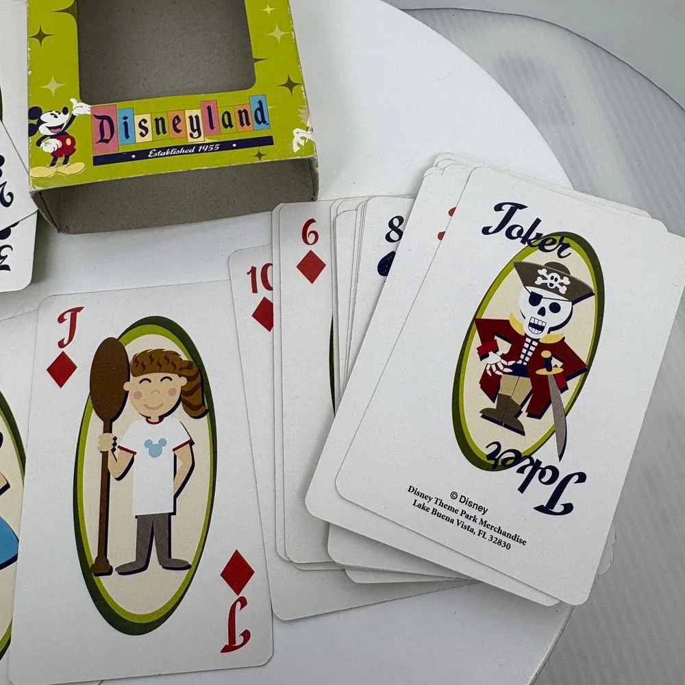 Disneyland Established 1955 Playing Cards Mickey Tinker Bell Alice Deck Florida